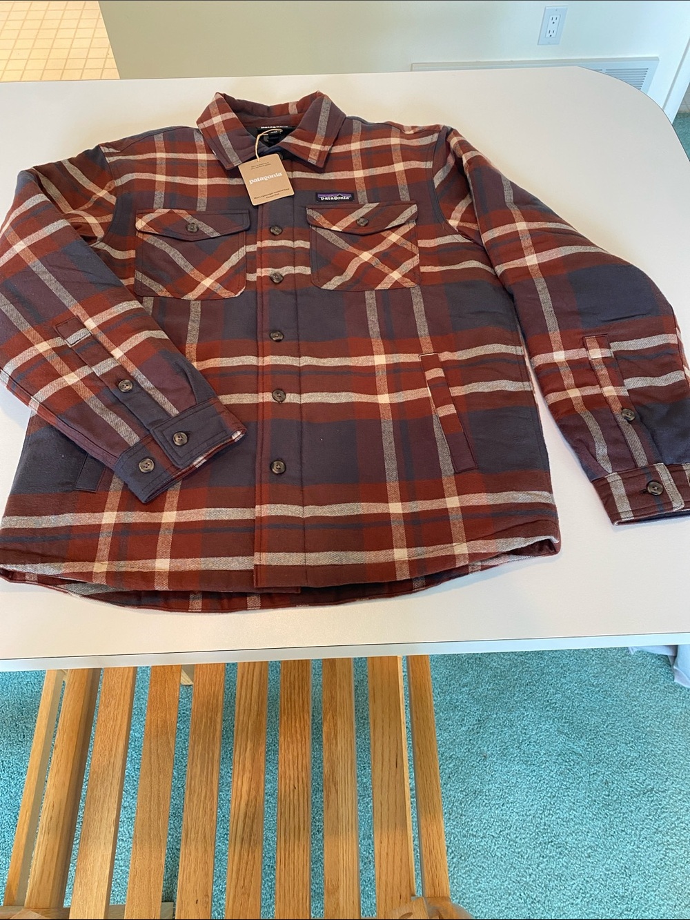 Patagonia MEN’s Small Lightweight Insulated Fjord Flannel Shirt